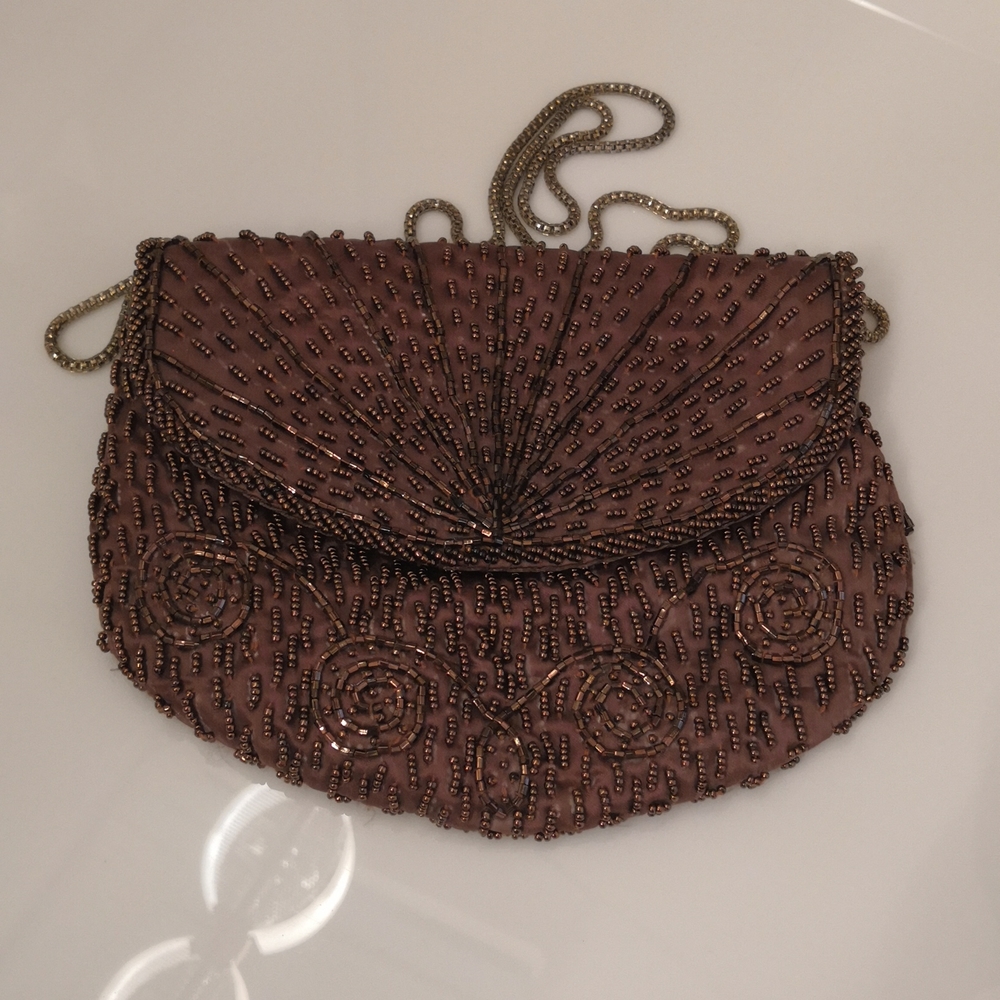 Copper Sequined Evening Purse